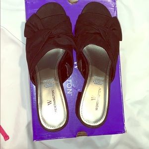 Worthington Black Suede Mules